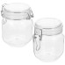 Fyctio Airtight Glass Food Preserving Jars - Set of 2, 32oz Jars for Storing and Preserving Dry Goods, Spices, and Sauces