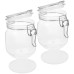 Fyctio Airtight Glass Food Preserving Jars - Set of 2, 32oz Jars for Storing and Preserving Dry Goods, Spices, and Sauces